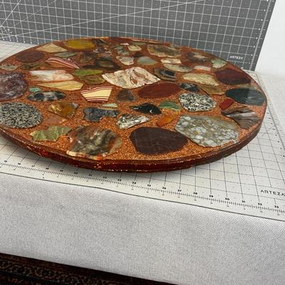 24" Acrylic and Rock Slice Table 