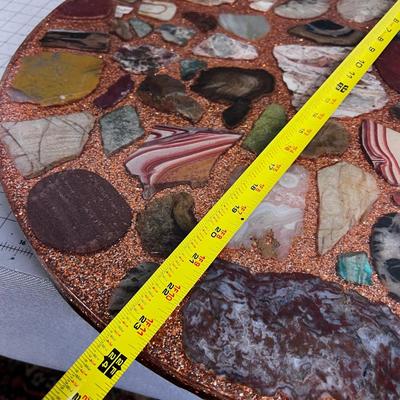 24" Acrylic and Rock Slice Table 