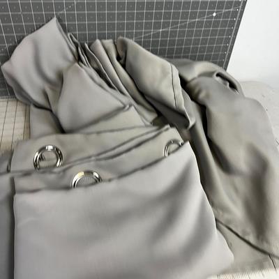4 LONG Grey Curtain Panels 