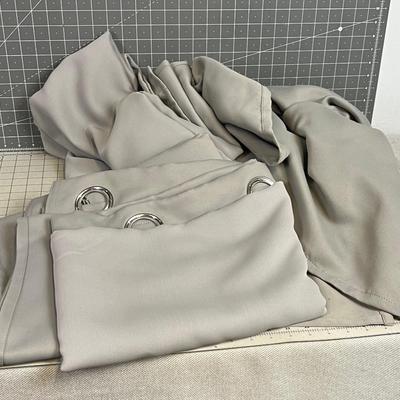 4 LONG Grey Curtain Panels 