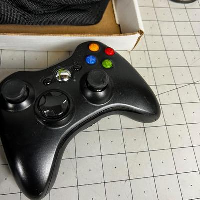 Box of Electronics and Accessories: Camera, Walkman, Game Controller 