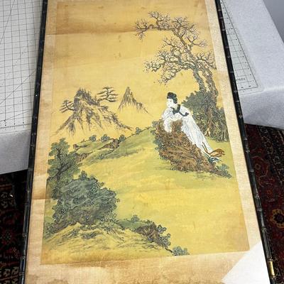Larger Antique Asian Painting on RICE PAPER 