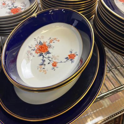 NORITAKE China Set Pattern Carmine BLUE  