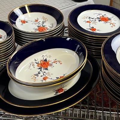 NORITAKE China Set Pattern Carmine BLUE  
