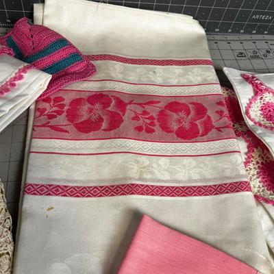 Linens: Pink is the Theme, Hand Crafted! 