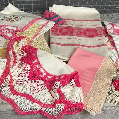 Linens: Pink is the Theme, Hand Crafted! 