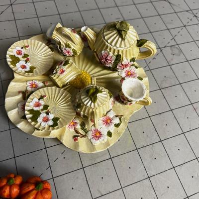 (3) Tiny Tea Party Plates: Halloween, Flowers and Mermaids