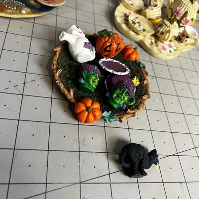 (3) Tiny Tea Party Plates: Halloween, Flowers and Mermaids