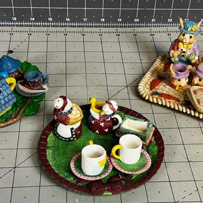 (3) Tiny Tea Party Plates: Rabbits, Tweedy Birds and Ducks