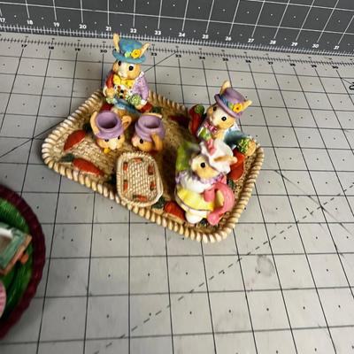 (3) Tiny Tea Party Plates: Rabbits, Tweedy Birds and Ducks
