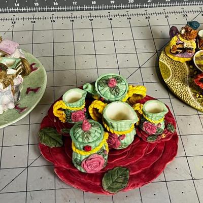 (3) Tiny Tea Party Plates: ABC Bunny Rabbits, Musical Bears and Roses