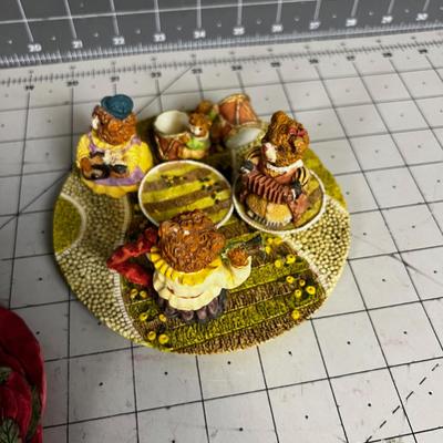 (3) Tiny Tea Party Plates: ABC Bunny Rabbits, Musical Bears and Roses