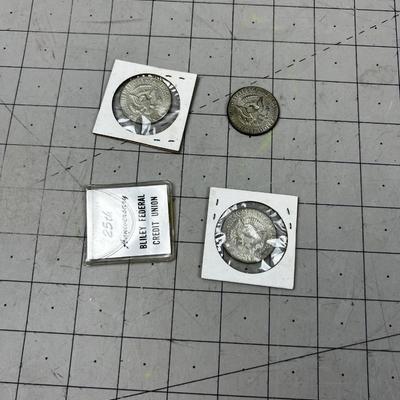 (4) 40% Silver Kennedy Half Dollars 