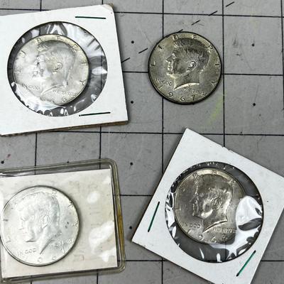 (4) 40% Silver Kennedy Half Dollars 