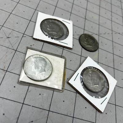 (4) 40% Silver Kennedy Half Dollars 