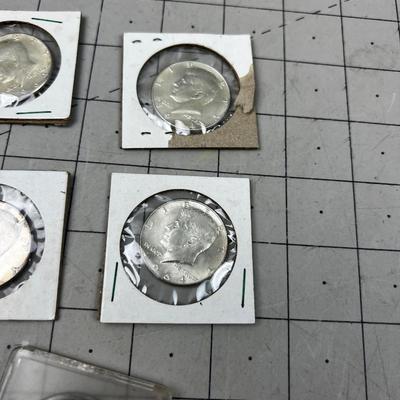 (5) 1964 90% Kennedy Half Dollars 