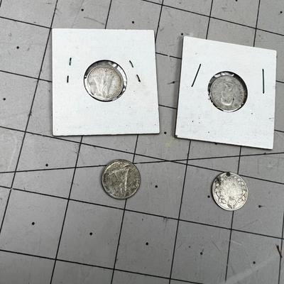 (4)  Silver Dimes Canada 90% Silver 