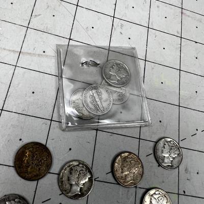 (13) 90% Silver Mercury Dimes 