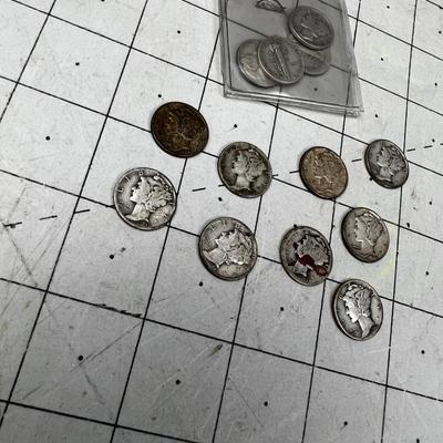 (13) 90% Silver Mercury Dimes 
