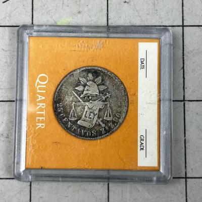 1887 Silver Mexican 25 Centavos 