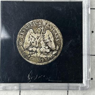 1887 Silver Mexican 25 Centavos 