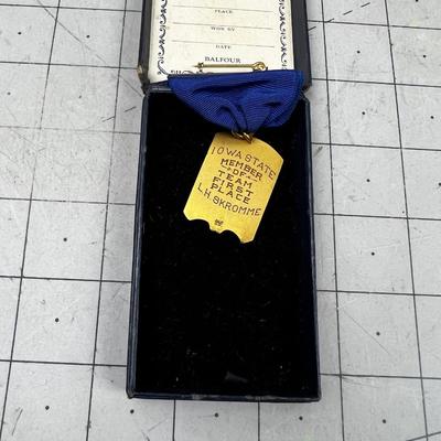 Metal from 1936 Awarded by the Kansas City Board of Trade GRAIN Judging Contest