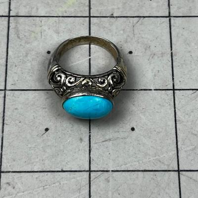 Turquoise Oval Silver Ring