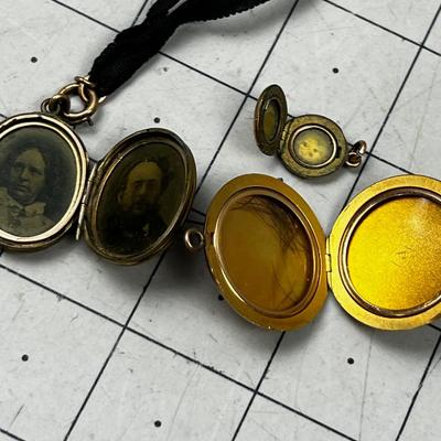 3 Antique Lockets 
