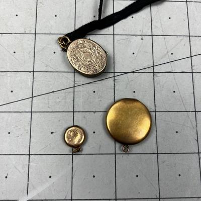3 Antique Lockets 