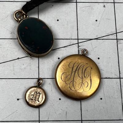 3 Antique Lockets 