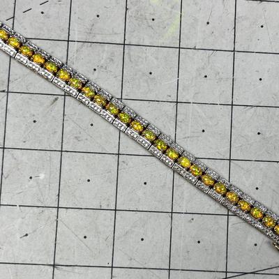 Marked 925 YELLOW Opal/Foil Like Stone PRETTY!!! 