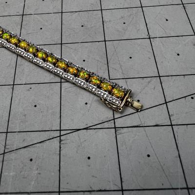 Marked 925 YELLOW Opal/Foil Like Stone PRETTY!!! 