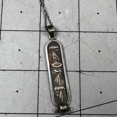Hieroglyphic COOL Necklace Silver Egyptian 