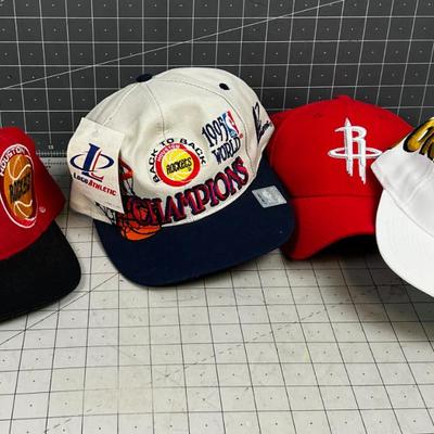 Huston Rockets NBA Ball Caps Collection of 4 