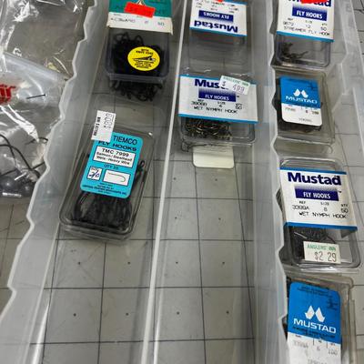 Box of New Fly Hooks and Jig Hooks 
