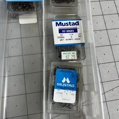 Box of New Fly Hooks and Jig Hooks 