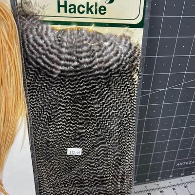 3 Hackle Capes: Grizzly (2) and 1 White 