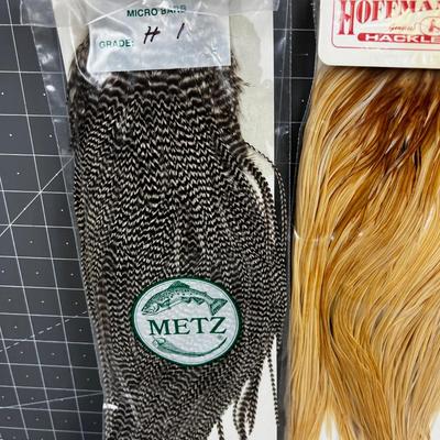 3 Hackle Capes: Grizzly (2) and 1 White 