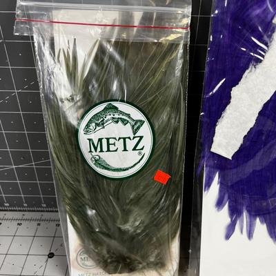 Purple, Green & Brown Feather Hackle Capes