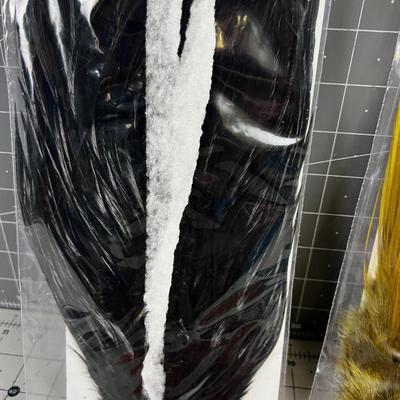 Died Olive, Orange and Black Feathers 