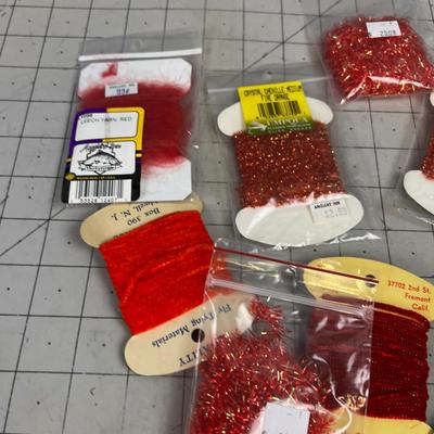 Red Orange 15 Spools of Channel Fly Tie Thread 