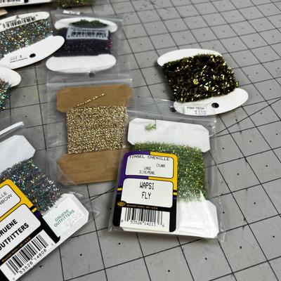 Gold, Purple, Metallic 15 Spools of Channel Fly Tie Thread 