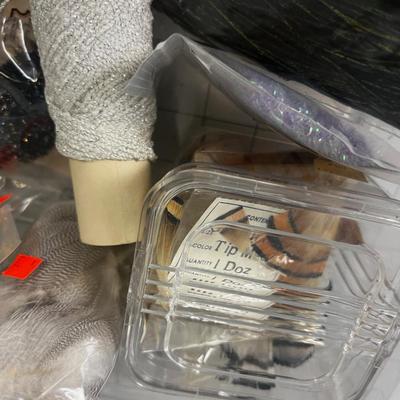 Mixed Lot of Fly Tying Feathers and Channel in Tub 