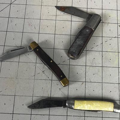 3 Vintage Folding Knives 
