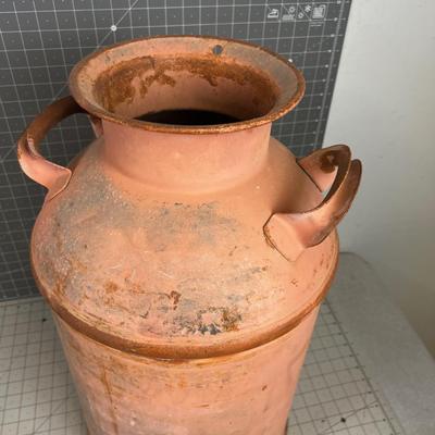Antique Milk Can, Milky Red Color