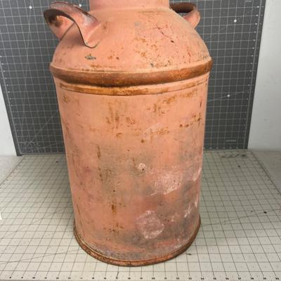 Antique Milk Can, Milky Red Color