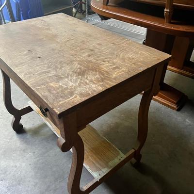 Genuine Oak Library Table with Drawer