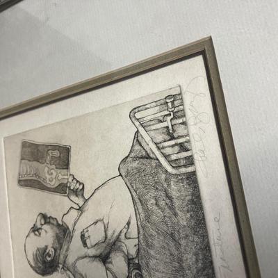 Signed Number Print Titled: Compound Fracture 