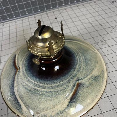 Studio Art Pottery Oil Lamp 
