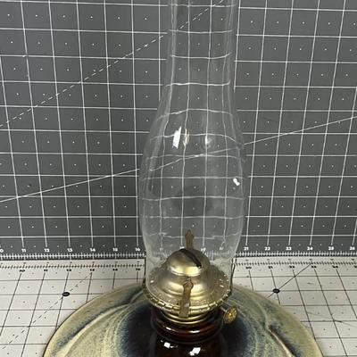 Studio Art Pottery Oil Lamp 